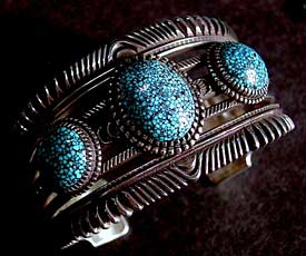 Ron Bedonie Sterling Silver Turquoise Bracelet - 2nd view