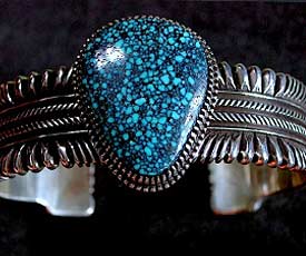 Ron Bedonie Sterling Silver Turquoise Bracelet - 2nd view