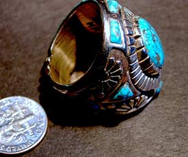Michael Perry Sterling Silver Turquoise Ring - 2nd view