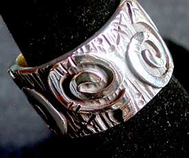Kee Yazzie Sterling Silver Overlay Ring - 2nd view