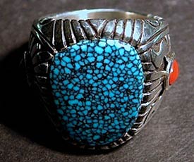 Marco Begaye Sterling Silver Turquoise Ring