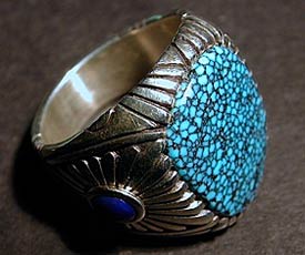 Marco Begaye Sterling Silver Turquoise Ring  - 2nd view