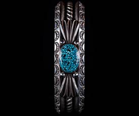 Perry Shorty 'Ingot' Silver Turquoise Mtn Bracelet - 2nd view