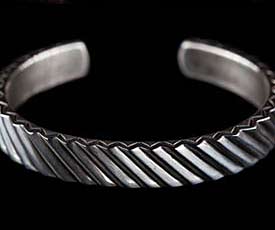 Stamped and Filed 'Coin' Silver Bracelet - 2nd view